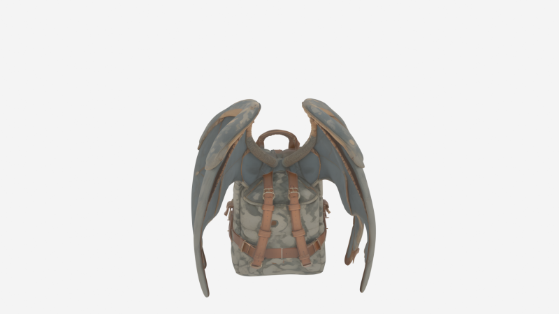 Premium 3D Gargoyle Wing Backpack Model with Stone Texture Foldable Wings 3D Модель .c4d .max .obj .3ds .fbx .stl .blend