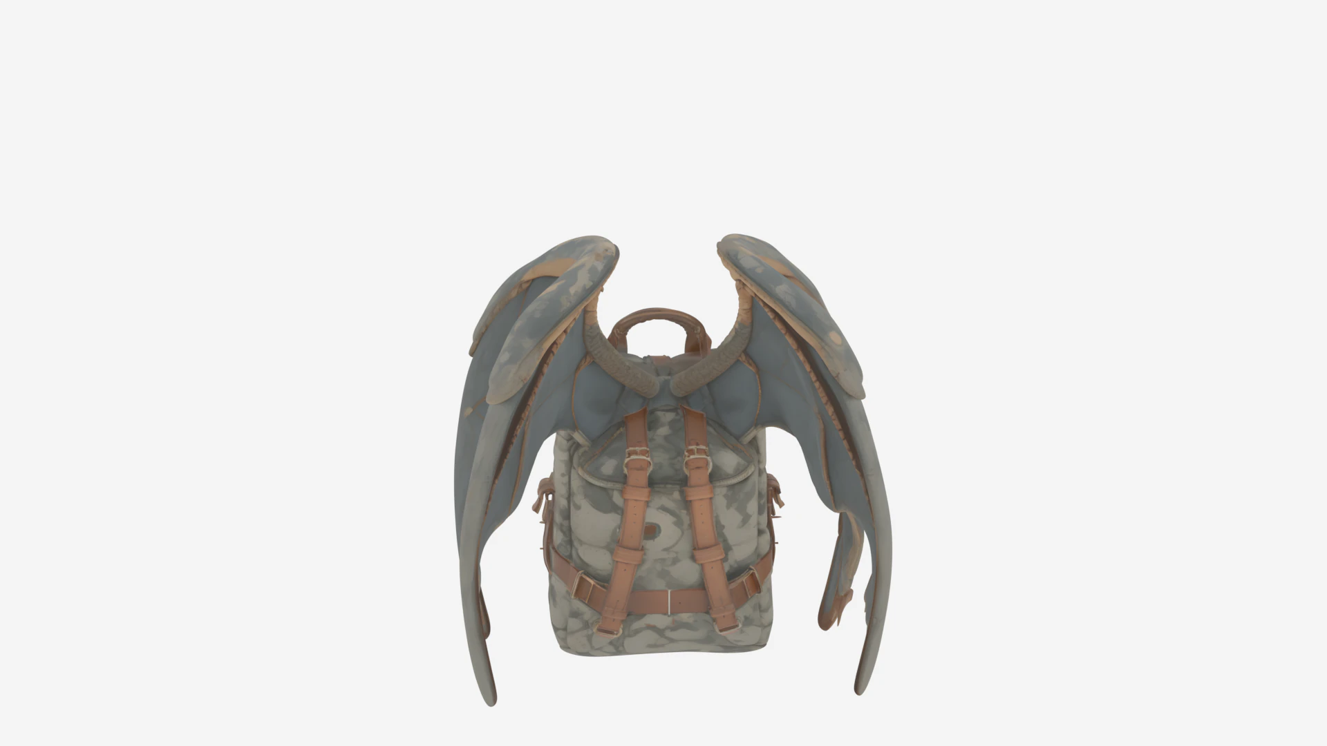 Premium 3D Gargoyle Wing Backpack Model with Stone Texture Foldable Wings 3D Model .c4d .max .obj .3ds .fbx .stl .blend 