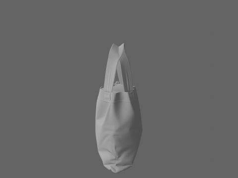 Spooky Halloween Ghost Treat Bag with Fabric Handles and Drawstring 3D 模型