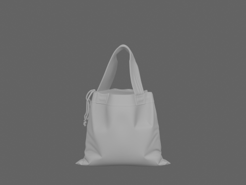Spooky Halloween Ghost Treat Bag with Fabric Handles and Drawstring 3D 模型