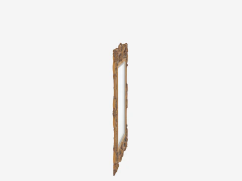 Exquisite 3D Ornate Mirror Frame with Antique Gold Vines Beveled Edges and Leaf Details 3D Model