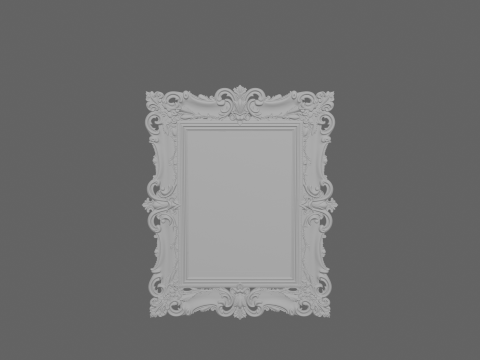 Prachtige 3D sierlijke spiegellijst met antieke gouden wijnranken afgeschuinde randen en bladdetails 3D Model