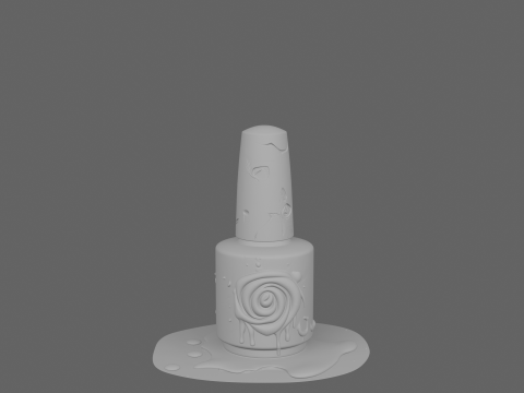 3D пляшка лаку для нігтів Sinister Zombie з етикеткою «Кров» і вир крові 3D Модель