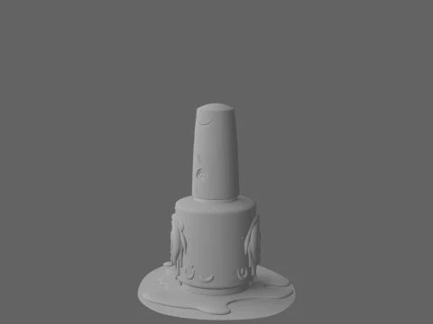 Butelka z lakierem do paznokci 3D Sinister Zombie z etykietą Gore i wirem krwi Model 3D