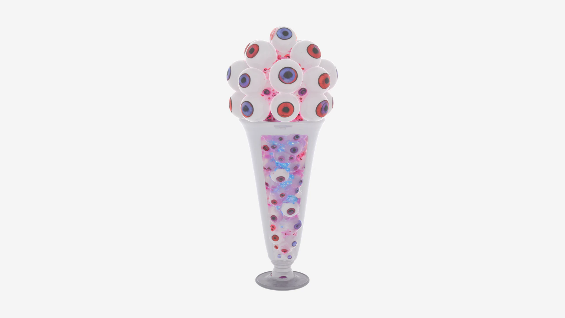 Mystical 3D Glass Vase Filler with Colorful Eyeballs and Floating Glow Orbs 3D Model .c4d .max .obj .3ds .fbx .stl .blend