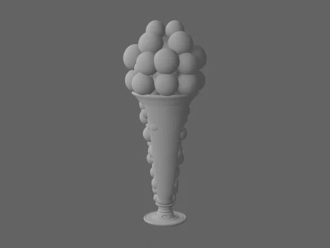 Mystical 3D Glass Vase Filler with Colorful Eyeballs and Floating Glow Orbs 3D Model