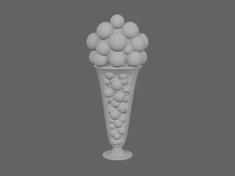 Mystical 3D Glass Vase Filler with Colorful Eyeballs and Floating Glow Orbs 3D Model