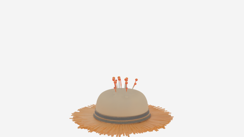 Modello realistico dettagliato di puntaspilli per cappello spaventapasseri 3D per strumenti da cucito Modello 3D .c4d .max .obj .3ds .fbx .stl .blend