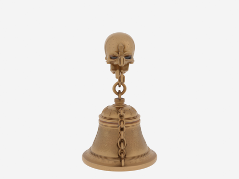 Éteignoir de bougie en laiton poli avec poignée de crâne complexe Modèle 3D