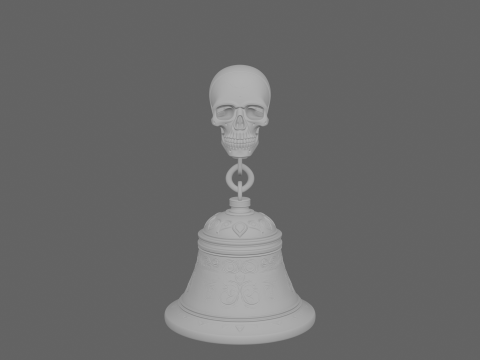 Éteignoir de bougie en laiton poli avec poignée de crâne complexe Modèle 3D