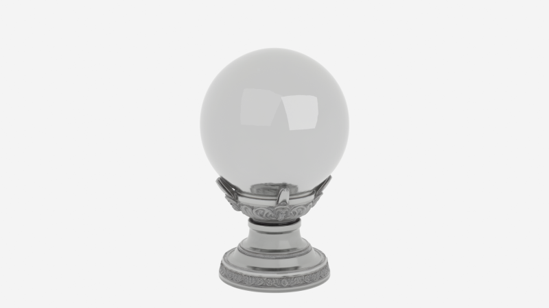 Bola Kristal Mistik dengan Stand Logam Elegan Model 3D .c4d .max .obj .3ds .fbx .stl .blend 