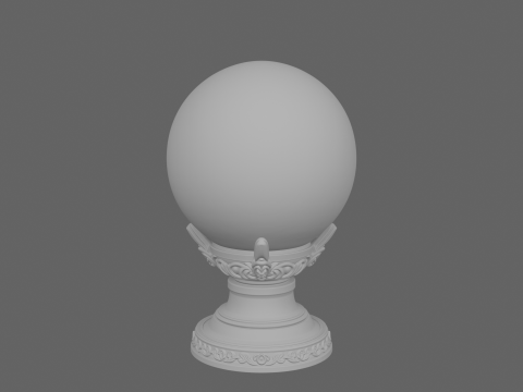 Bola Kristal Mistik dengan Stand Logam Elegan Model 3D