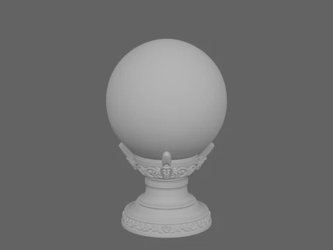 Mystic Crystal Ball with Elegant Metal Stand 3D Model