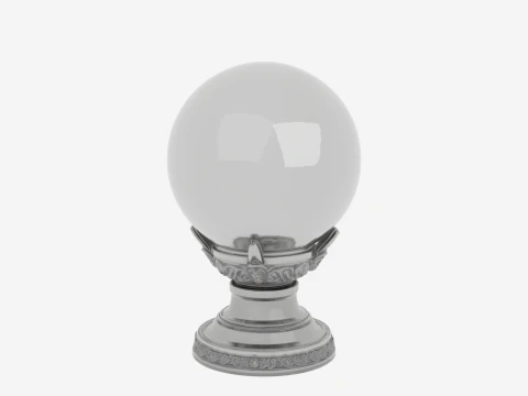 Mystic Crystal Ball with Elegant Metal Stand 3D Model