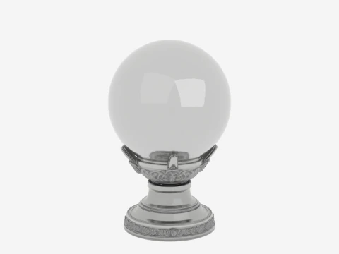Mystic Crystal Ball with Elegant Metal Stand 3D Model