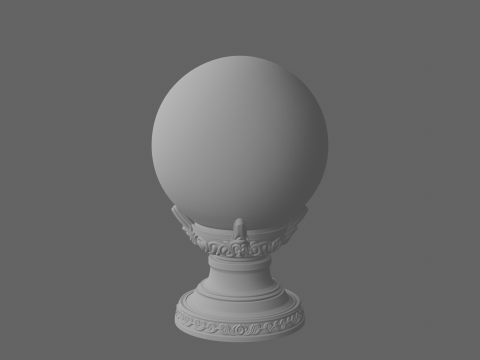 Bola Kristal Mistik dengan Stand Logam Elegan Model 3D