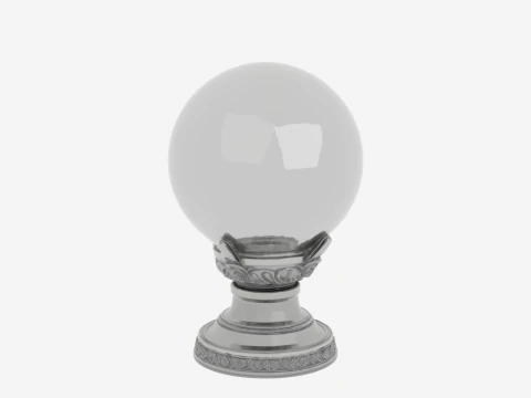 Mystic Crystal Ball with Elegant Metal Stand 3D Model
