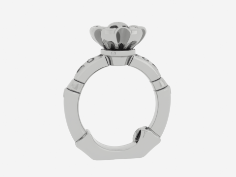 Bague d'orteil squelette 3D professionnelle avec conception de joint en argent émaillé Modèle 3D