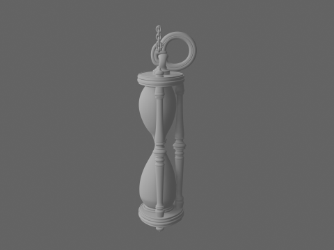 Karmaşık Kırmızı Camlı ve Zincir Bağlantılı Black Widow Kum Saati Kolye 3D Model