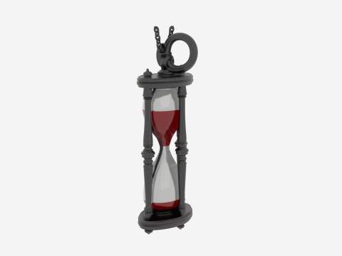 Karmaşık Kırmızı Camlı ve Zincir Bağlantılı Black Widow Kum Saati Kolye 3D Model