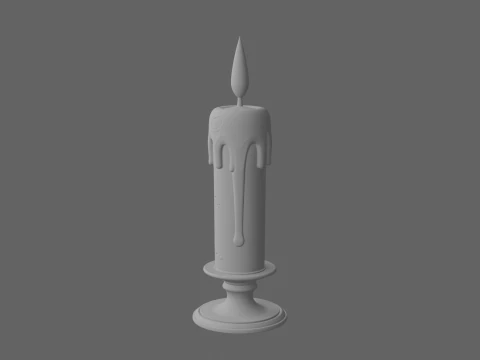3D Exquisitely Detailed Infernal Devil Flame Candle with Red Wax Drip Patterns 3D Model