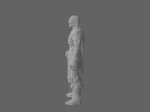 Tr&egrave;s d&eacute;taill&eacute; du guerrier mort-vivant de style WoW avec armure rouill&eacute;e et &eacute;p&eacute;e massive Modèle 3D