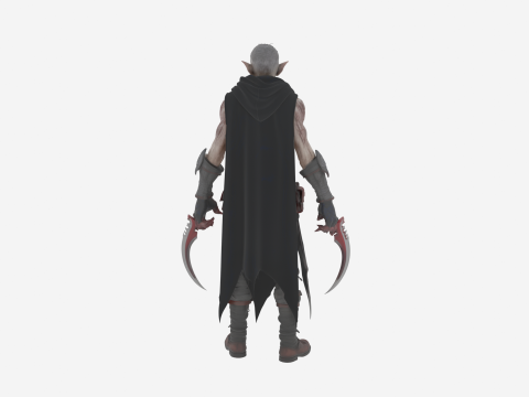 상세한 Shadowy Undead Rogue 스타일의 세계 3D 모델