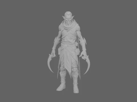 Detailed Shadowy Undead Rogue World of Style 3D Model