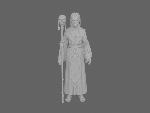 Prêtre mort-vivant solennel pourri Monde de style abandonné Modèle 3D