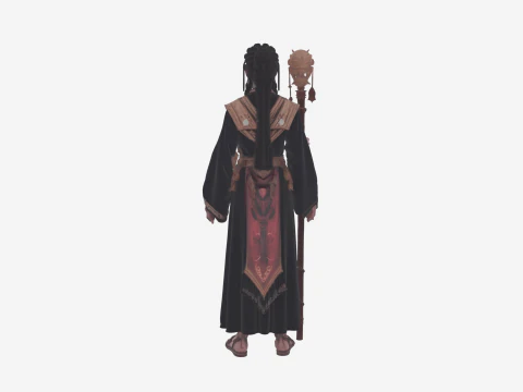 Solemn Decayed Undead Priest World of Forsaken Style 3D Model