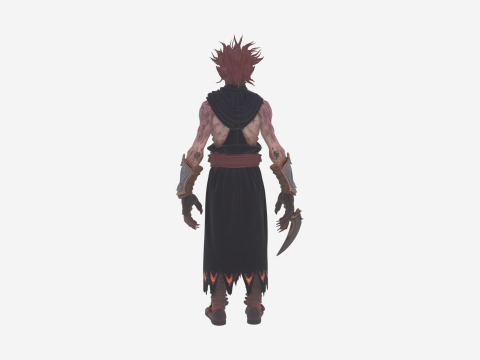 Szczegółowy złowrogi nieumarły czarnoksiężnik w World of Style z demoniczną księgą i przeklętym sztyletem Model 3D