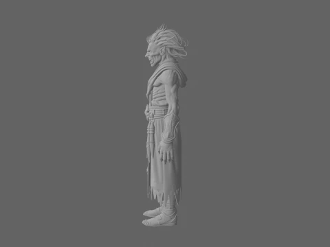 Detailed Sinister Undead Warlock in World of Style with Demonic Tome and Cursed Dagger 3D Model