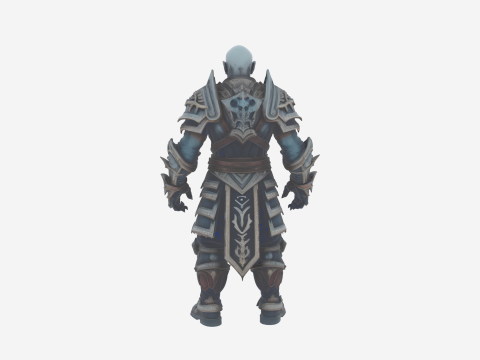 Imponujący świat stylu mrożonego, nieumarłego rycerza śmierci Model 3D