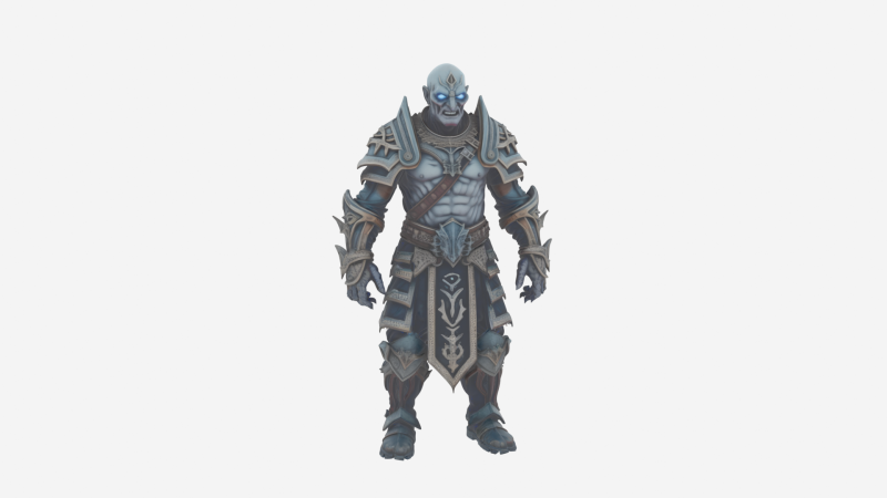 Heybetli Buzlu Ölümsüz Ölüm Şövalyesi World of Style 3D Model .c4d .max .obj .3ds .fbx .stl .blend 