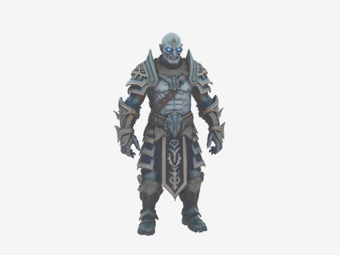 Imposing Frosted Undead Death Knight World of Style 3D Model