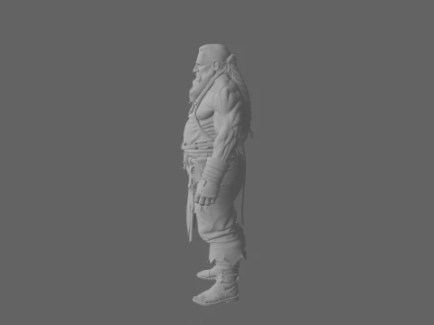 Burly Soot Covered Undead Blacksmith World of Style 3D Model