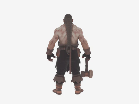 Burly Soot Covered Undead Blacksmith World of Style 3D Model