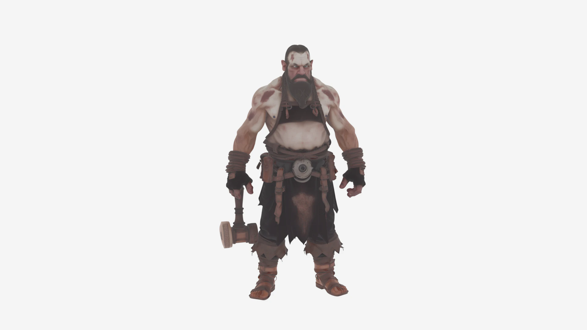 Burly Soot Covered Undead Blacksmith World of Style 3D Model .c4d .max .obj .3ds .fbx .stl .blend 