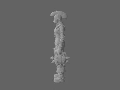 Detalhado do WoW Undead Engineer com pr&oacute;teses mec&acirc;nicas e olhos brilhantes Modelo 3D