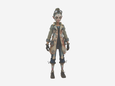 Alquimista no-muerto excéntrico y altamente detallado en el mundo Modelo 3D