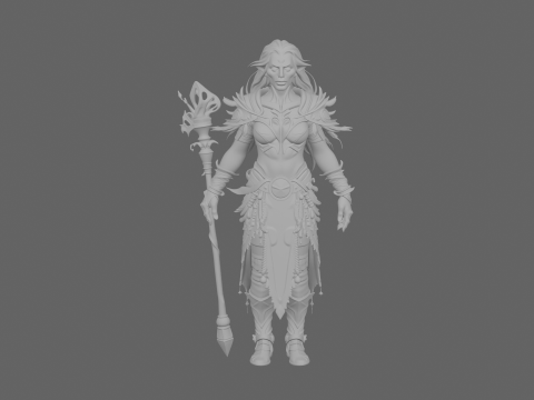 Mystical Ethereal Undead Enchanter in World of Style 3D Model