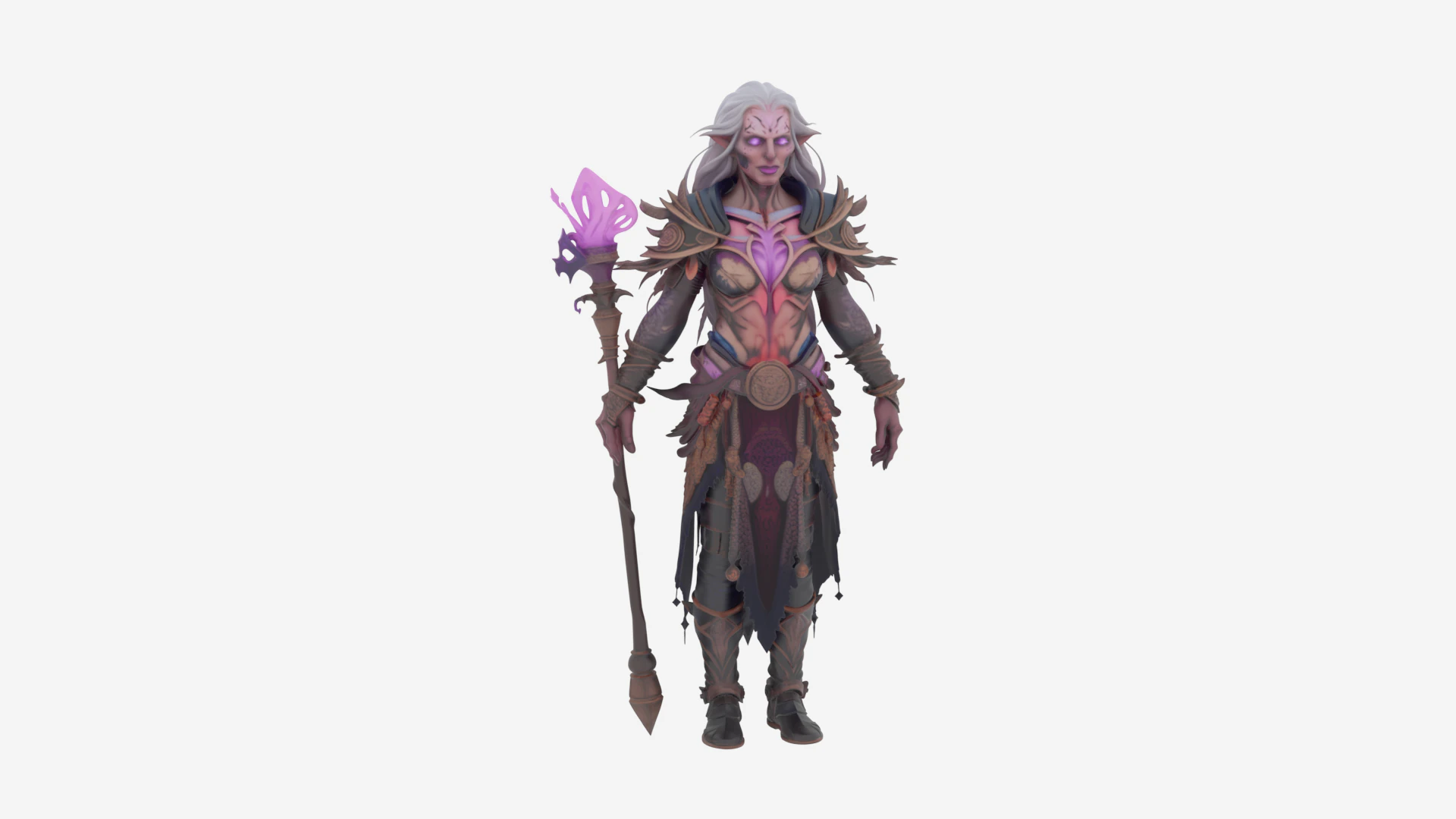 Mystical Ethereal Undead Enchanter in World of Style 3D Model .c4d .max .obj .3ds .fbx .stl .blend 