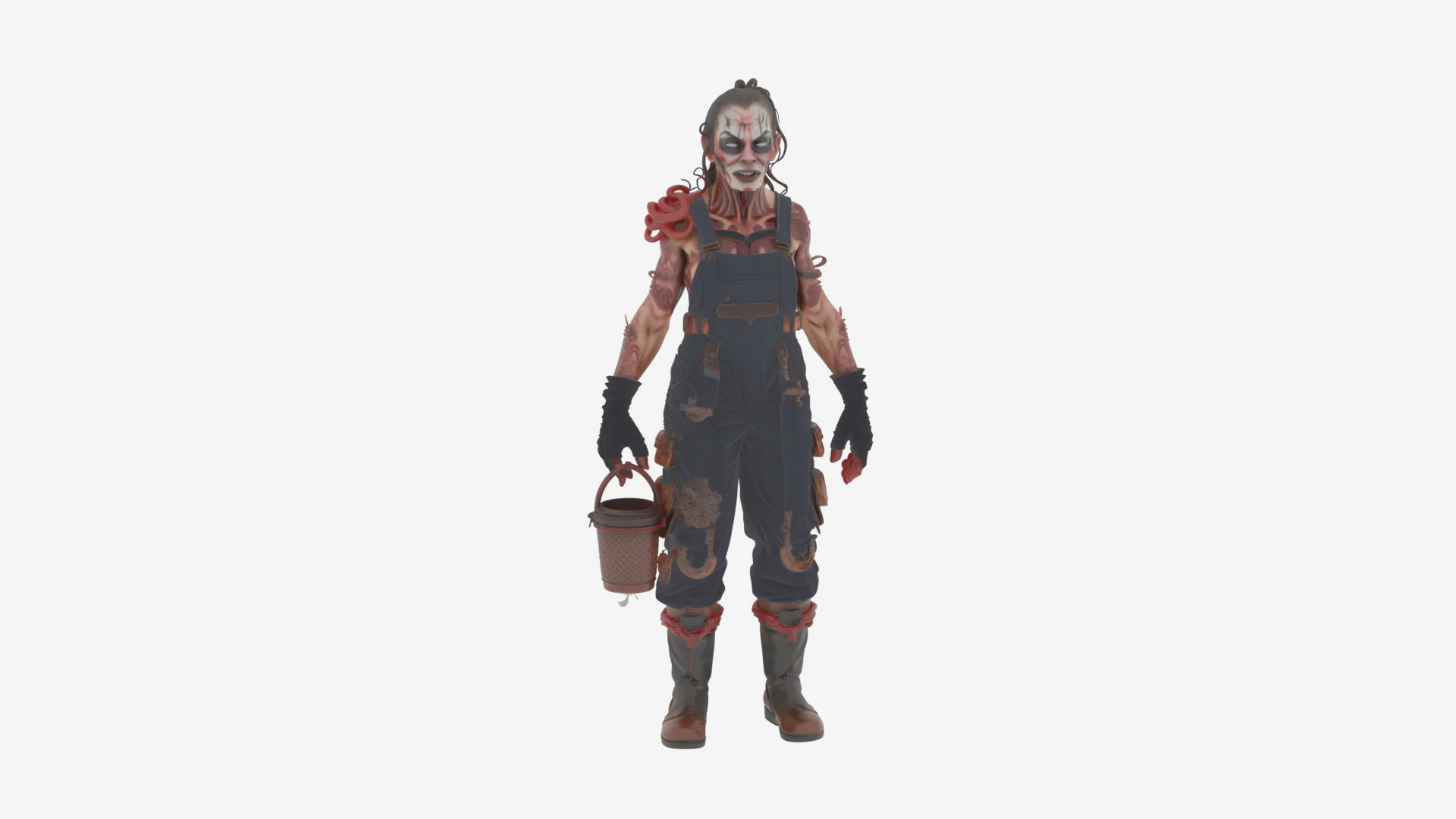 Detailed World of Undead Fisherwoman 3D Model .c4d .max .obj .3ds .fbx .stl .blend 