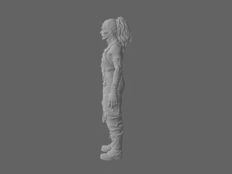 Detailed World of Undead Fisherwoman 3D Model