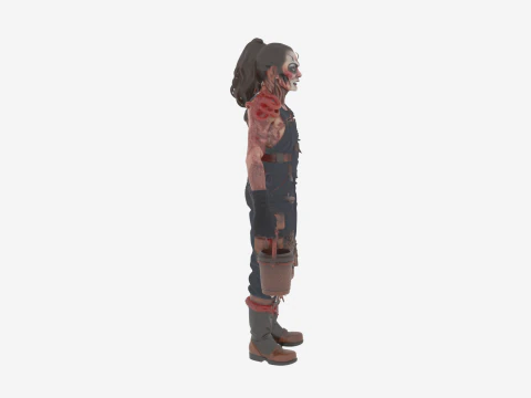 Detailed World of Undead Fisherwoman 3D Model