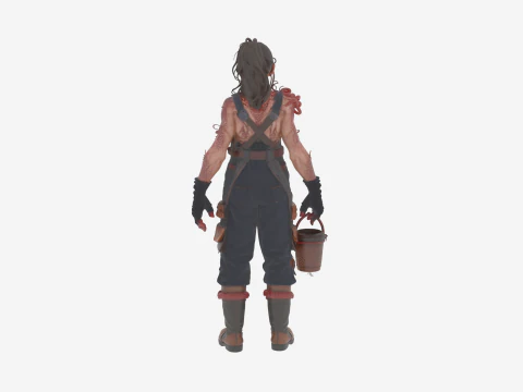 Detailed World of Undead Fisherwoman 3D Model