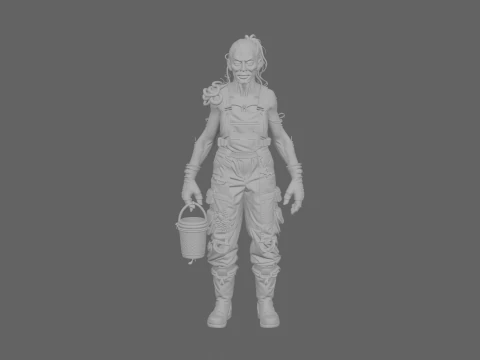 Detailed World of Undead Fisherwoman 3D Model