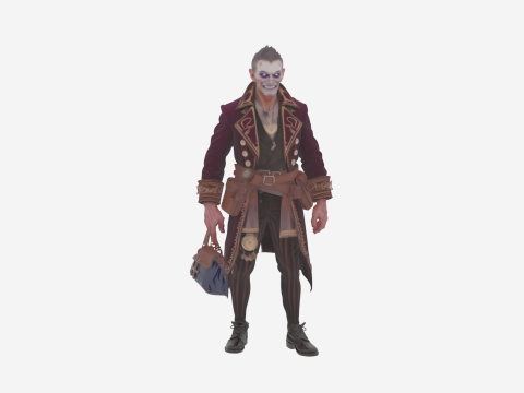 Sly Decayed Undead Merchant in World of Style 3D Model