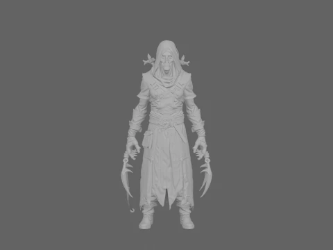 Highly Detailed Stealthy Undead Assassin World of Style 3D Model