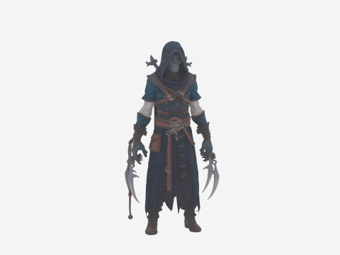 Zeer gedetailleerde Stealthy Undead Assassin-wereld van stijl 3D Model